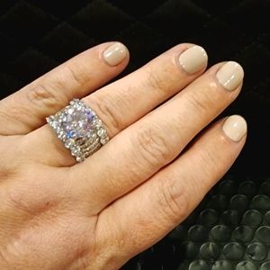 Bold Sterling Silver CZ Wedding Ring 💍 You'll Shine Bright!